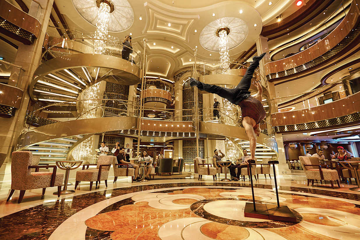 Dancer in Princess Cruise shop atrium